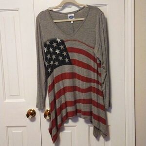 Diane Gilman,DG2 American Flag T Shirt,New Quality  XL  Grey,Red,